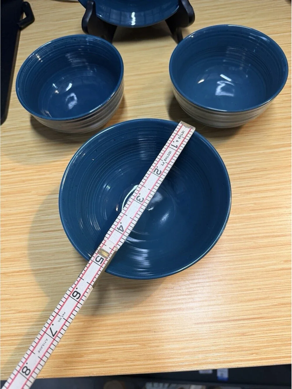 Set of 4 Sango Siterra Artist's Blend Blue 2 Fruit & 2 Cereal Bowls Speckled *
